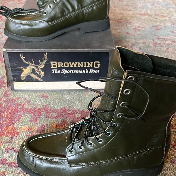 Browning Shoes Vintage Browning Sportsman Green Leather Upland